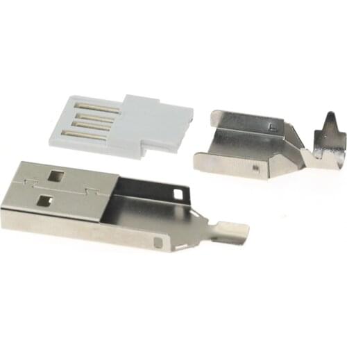 10/20/50 pcs/batch gold-plated USB 2.0 A type plug connector 4-pin 30V 1.5A connector port jack tail male plug