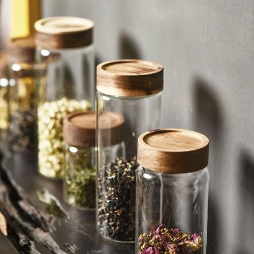 Transparent Glass Storage Jar with Lid Kitchen Storage Supplies Food Storage Box Cereal Dispenser Storage Containers