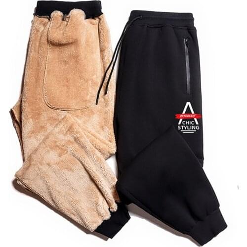 Plus Size 7XL 6XL 5XL XXXXL New Winter Warm Pants Outside Fleece Joggers Thicken Sweatpants Heavy Zipper Trousers Men Loose