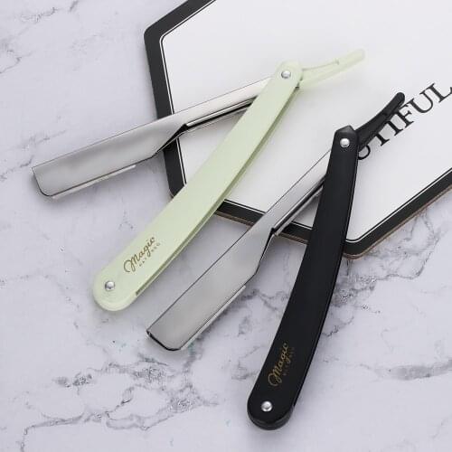 Manual Shaver Professional Straight Edge Stainless Steel Barber Sharp Razor Folding Shaving Shave Beard Cutter holder with blade