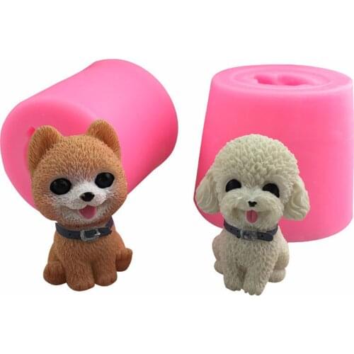 Teddy Bomei Dog Silicone Mould Fondant Cake Handmade Soap Mold Resin Clay Craft DIY Tools Heat-resistant Hand-made Candles Mold
