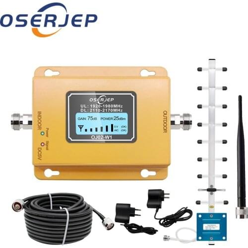 UMTS 2100M Hz signal amplifier + 13dBi Yagi directional outdoor antenna / rubber Omni indoor antenna