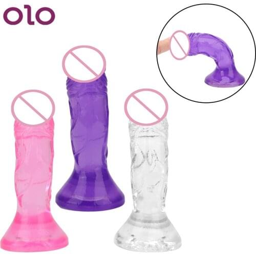 Vagina Anal Massage Female Masturbation Dildo for Women Realistic Artificial Penis Translucent With Strong Suction Cup