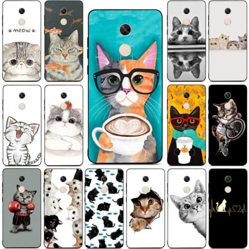 YNDFCNB cute cat Phone Case for RedMi note 4 5 7 8 9 pro 8T 5A 4X case