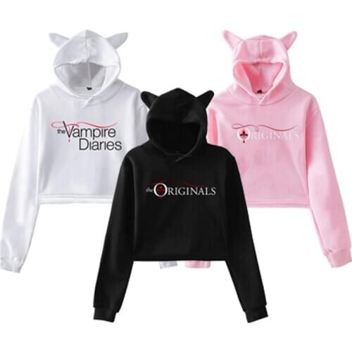 Mens and Womens TV Series Hoodies The Vampire Diaries Fashionable Hoodie Casual Clothing Boys Girls Print Sweatshirt