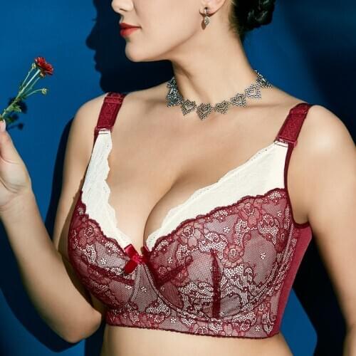 Womens Full Coverage Lightly Padded Underwire Balconette Lace Bra 34 36 38 40 42 44 46 B C D E F G H I J