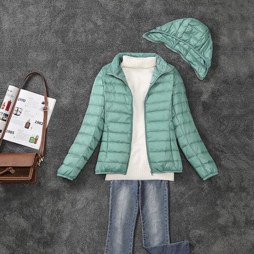 Winter Plus Size 5XL Women Down Jackets Female Ultra Light Thin Casual Coat Puffer Jacket Ladies Slim Remove Hooded Parka Q72