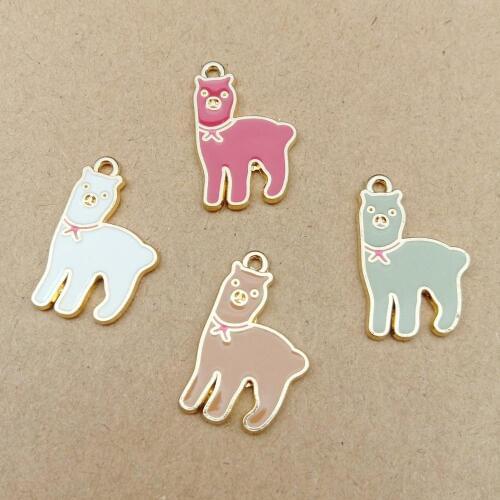 10pcs 17x25mm enamel alpaca charm for jewelry making fashion charm earring pendant bracelet charms