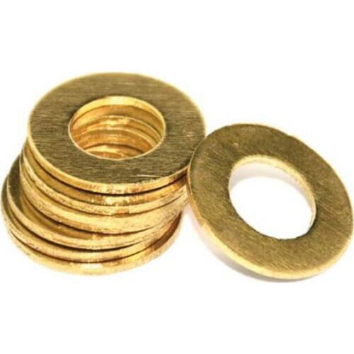 10pcs Copper flat washer shim gasket oil seal fitting multiple sizes M8 M10 M12 M14 flat washers