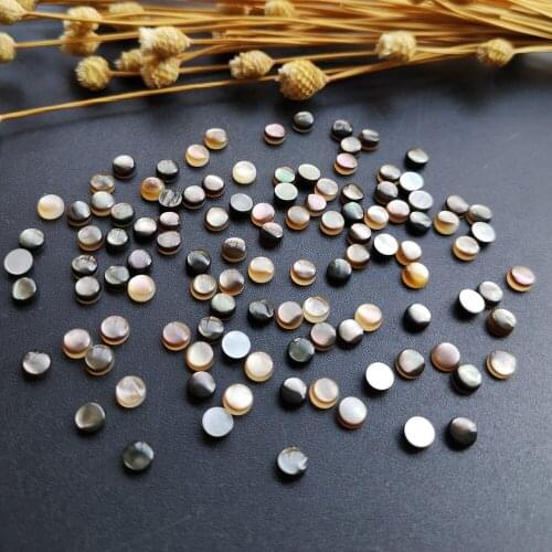 100pcs/lot 4mm Natural Round Cabochon Mother of Pearl for DIY Jewelry Round Cabochon Mother Pearl For fake nails & Earrings