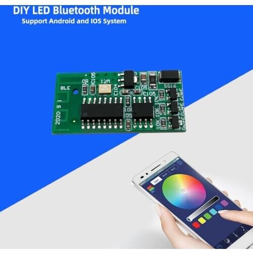 5PCS LED Bluetooth Module DIY Car Controller PCBA Mini Driver RGB Lamp With Power Supply Multi-Color Change of Mobile Phone APP