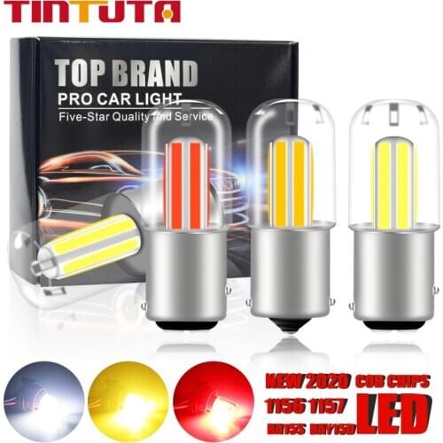 1PC Car led Signal Lamp P21W Led Ba15s 1156 1157 Led Bay15d P21/5w Bulb NEW 2020SMD COB chips Canbus Turn Brake Backup Light 12V