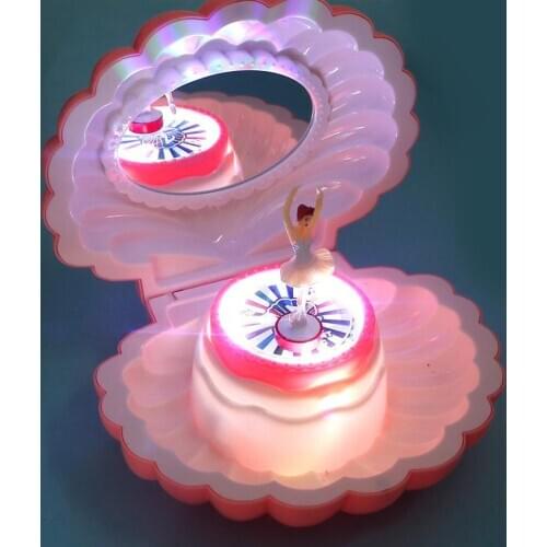Eggshell Dancing Ballet Girl Music Box with Light Home Decor Bedroom Ornament Christmas Holiday Gift for 4-10 Years Old Girl Kid