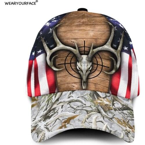 Deer Hunter Animals 3D All Over Printed Snapback Hat Men Women Adult Hip Hop Headwear Outdoor Sun Visor Baseball Cap