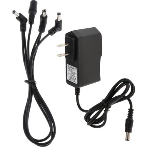 Guitar Effect Power Supply -9 Volt Guitar Effector Power Adapter 9V DC 1A Tip Negative with 3 Way Daisy Chain Cables