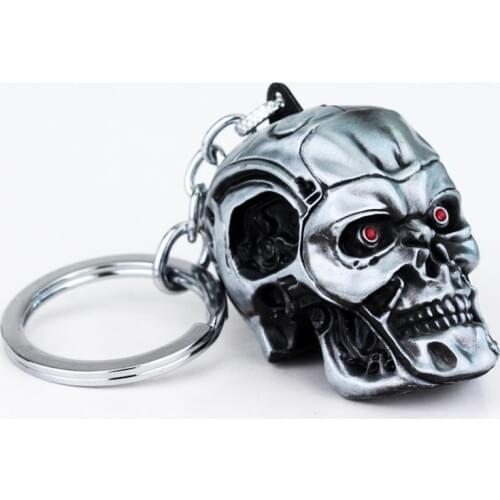 Movie Terminator skull head logo charm Keychain men and women fashion Pendant keyring jewelry car key Accessories gift