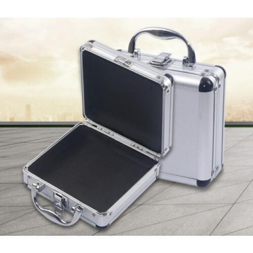 Portable Small suitcase Storage Case Aluminum alloy Tool Box with Sponge Lining Impact resistant safety case 170x160x70MM