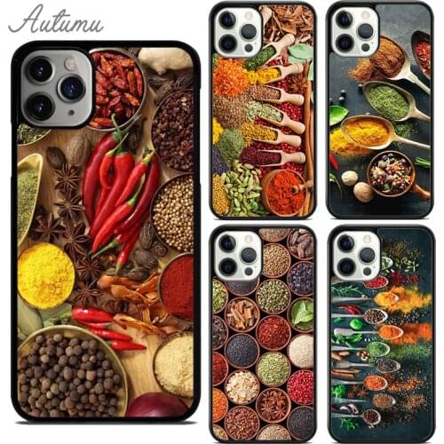 Cooking Chef Spices Seasoning Phone Case for iPhone 11 12 Pro Max mini X XR XS SE 2020 5 6 7 8 Plus Galaxy S8 S9 S10 Cover shell