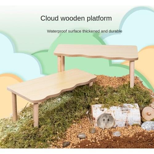 Wooden Hamster Platform Golden Bear Small Animals Climbing Platform Hamster Cage Landscaping Supplies Hamster Accessories