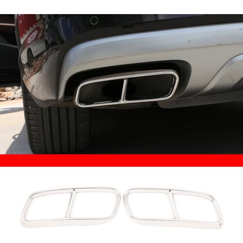 For Audi Q7 2016-2019 4M Stainless Steel Black/Sliver Car Tail Exhaust Pipe Cover Decorative Muffler Sticker Car Accessories