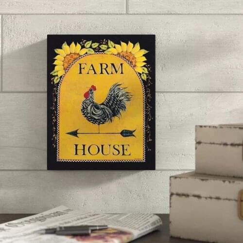Home Decor Cock Animal Yellow Cartoon Cute Poster Wall Art Canvas Prints Painting Pictures For Living Room Modular No Framework
