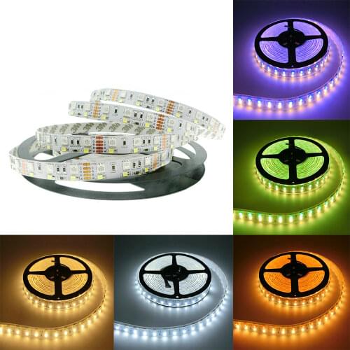 5m/lot Double Row RGBW LED Strip 5050 RGB 2835 White Warm White DC 12V 120LED/m 600Leds Non-waterproof Home Light FPC LED Strip
