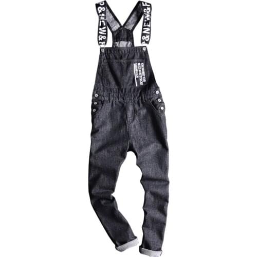 Jeans For Men Mens Oversized Denim Workwear Mens Denim Bib Pants Mens Slim Suspenders Black Jeans