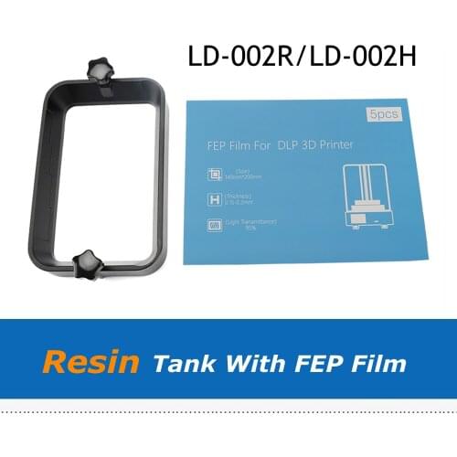 LD-002R LD-002H 1pc Replaced Aluminum Alloy Resin Vat Tank + 5pcs 200*140mm FEP Film For Creality DLP SLA 3D Printer Parts
