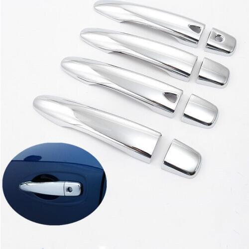 Chrome Door Handle Cover For Nissan Sentra 2014 2015 2016 2017 2018 2019 Pad Sticker Molding Styling Overlay Car Accessories