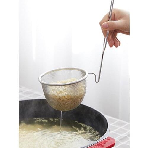 Kitchen Spaghetti Strainer Basket With Handle Noodle Colander Stainless Steel Oil Grid Spicy Hot Spoon Home Vegetable Net Filter