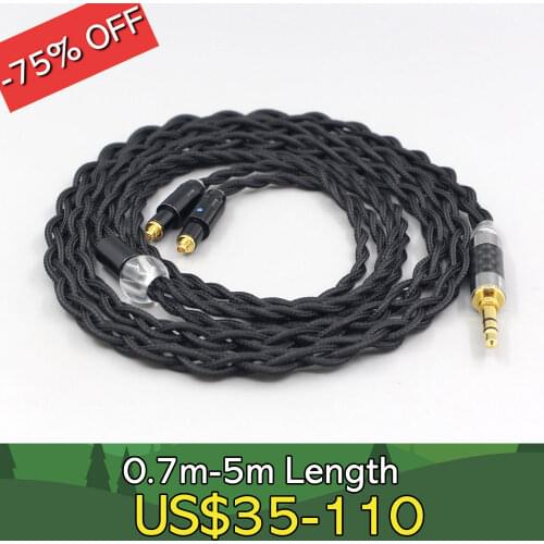 LN007443 Pure 99% Silver Inside Headphone Nylon Cable For Shure SRH1540 SRH1840 SRH1440 Earphone headset