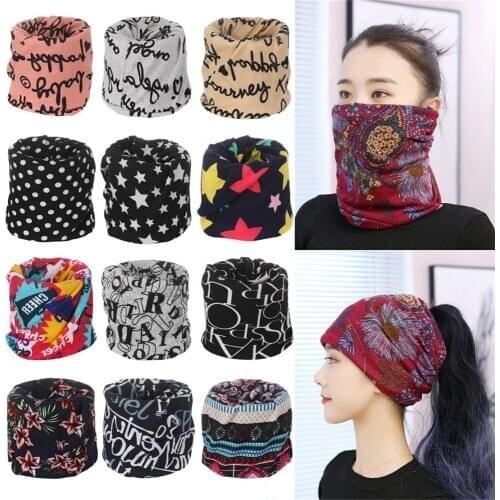 Autumn Winter Multipurpose Bandana Women Outdoor Keep Warm Snood Collar Neck Warmer Cycling Headband Soft Cotton Neck Ring Scarf