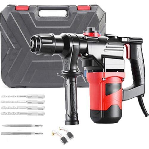 High Power Heavy Impact Electric Hammer 2580W 220V Concrete Breaker 30S Quickly Breaks The Wall 360 Degree Rotary Power Tools
