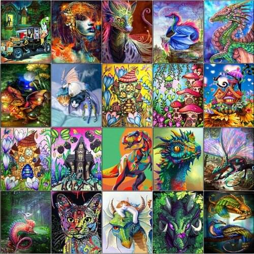 5d diamond painting kit Dinosaur animal cartoon woman complet cuadros full square embroidery dirll drawing mosaic Cross stitch