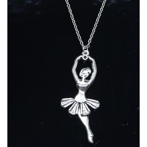 New Fashion Necklace 61x24mm ballet dancer ballerina Pendants Short Long Women Men Colar Gift Jewelry Choker