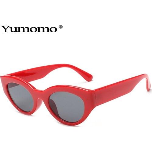 2021 Fashion Small Cat Eye Sunglasses Women Vintage Oval Clear Candy Color Lens Eyewear Men Shades UV400 Sun Glasses