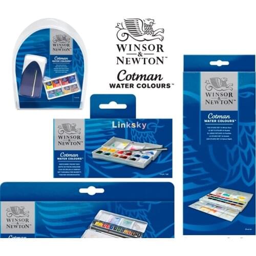 Winsor Newton Cotman Solid Watercolor Paint,12/24 Colors Iron Box Set,Professional Artist Pigment,Watercolor Can Be Mixed Freely