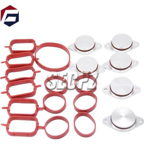 6 PCS 33mm Swirl Flap Blanking Plates Seal Intake Manifold Gasket REPAIR DELETE KIT for BMW E39 E60 E46 E38 E53 E83 E61 X3 X5 X6