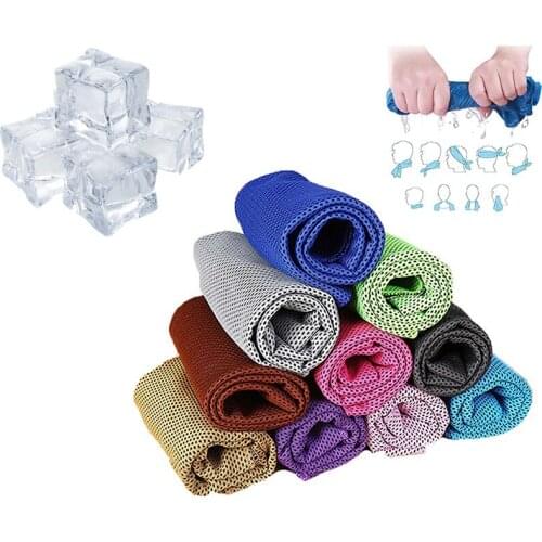 Outdoor Sport Ice Towel Reusable Enduring Running Gym Cold Washcloth Summer Beach Instant Cooling Polyester Quick-Dry Towels