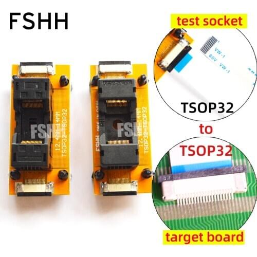 Program Test SMD welding VSOP32 TSOP32 to TSOP32 test socket 0.5mm14mm TSOP32 On line test socket