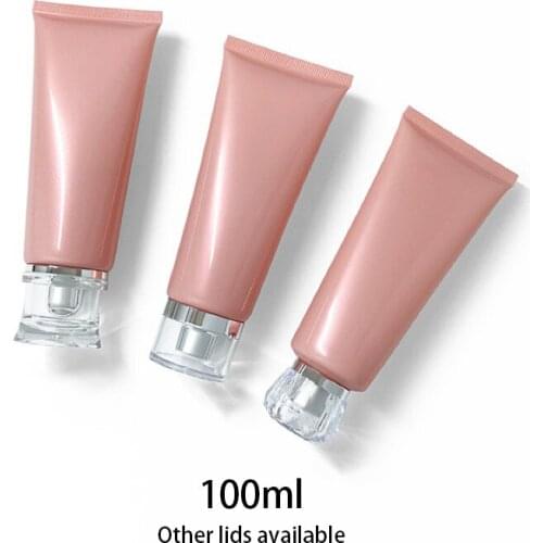 10pcs 100g Pink Plastic Squeeze Bottle Empty Cosmetic Container Body Lotion Cream Travel Packaging Soft Tube Free Shipping