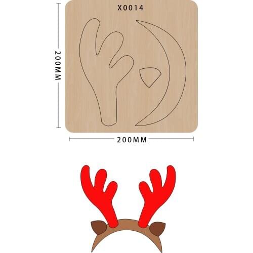 Christmas Decoration Diy Die Cut Scrapbooking Templat Elk Headdress Shaped Cutting Knife Mold Suitable For Big Shot Machines