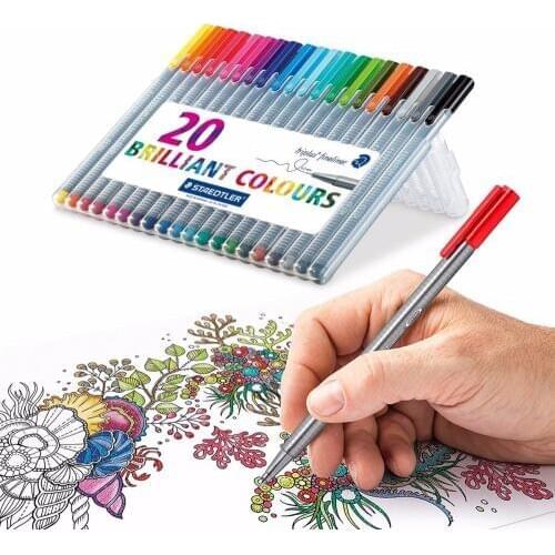 STAEDTLER 334 color fiber pen 4/10/20 color fine color needle pen hook line hand pen