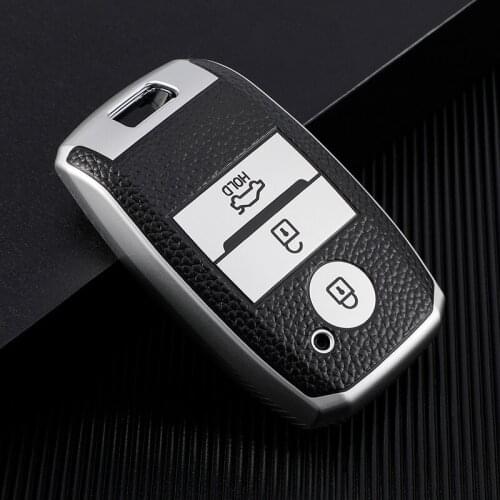 Stylish Leather+ TPU Car Remote Key Case Cover Shell For KIA Rio Rio5 Sportage Ceed Cerato K3 KX3 K4 K5 Sorento Optima Picanto