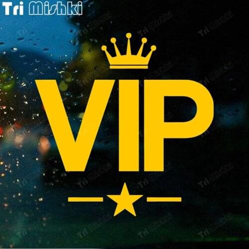 Tri Mishki HZX916# 15x15cm VIP Crown Pentagram Star car sticker auto Windscreen Vinyl Decals Accessories Car Sticker