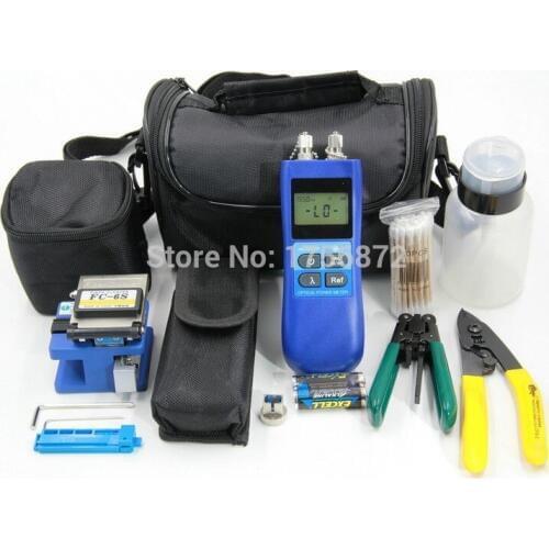 FTTH Cold Splice Fiber Optic Tool Kit FC-6S Fiber Cleaver Optical Power Meter 5km Visual Fault Locator Wire stripper