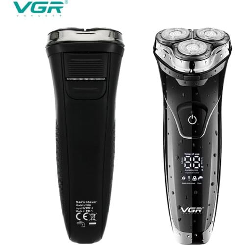 VGR 318 Electric Shaver Professional 3 In1 3-Head Floating Shaving 1 Key Switch USB Charging Body Washable Razor Washing V318