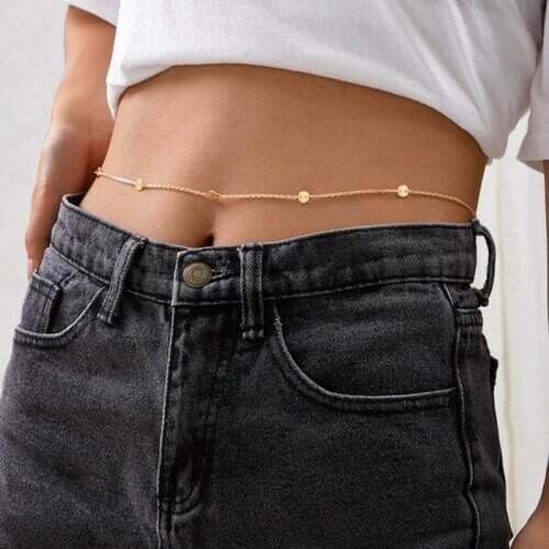 YWZIXLN Belly Waist Chain Body Jewelry Women Sexy Sheet Pendan Chain Bikini Beach Body Chain Vintage Charm Accessories Y004