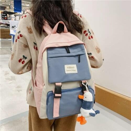 Womencute backpack nylon student portable school bag ladies kawaii backpacks girl fashion book bags female trendy travel