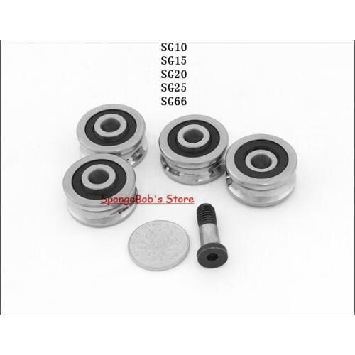 1-3pcs/Lot SG10 / SG15 / SG20 / SG25 / SG66 U Groove Bearing Steel Pulley Ball Bearings Track Guide Roller Bearing
